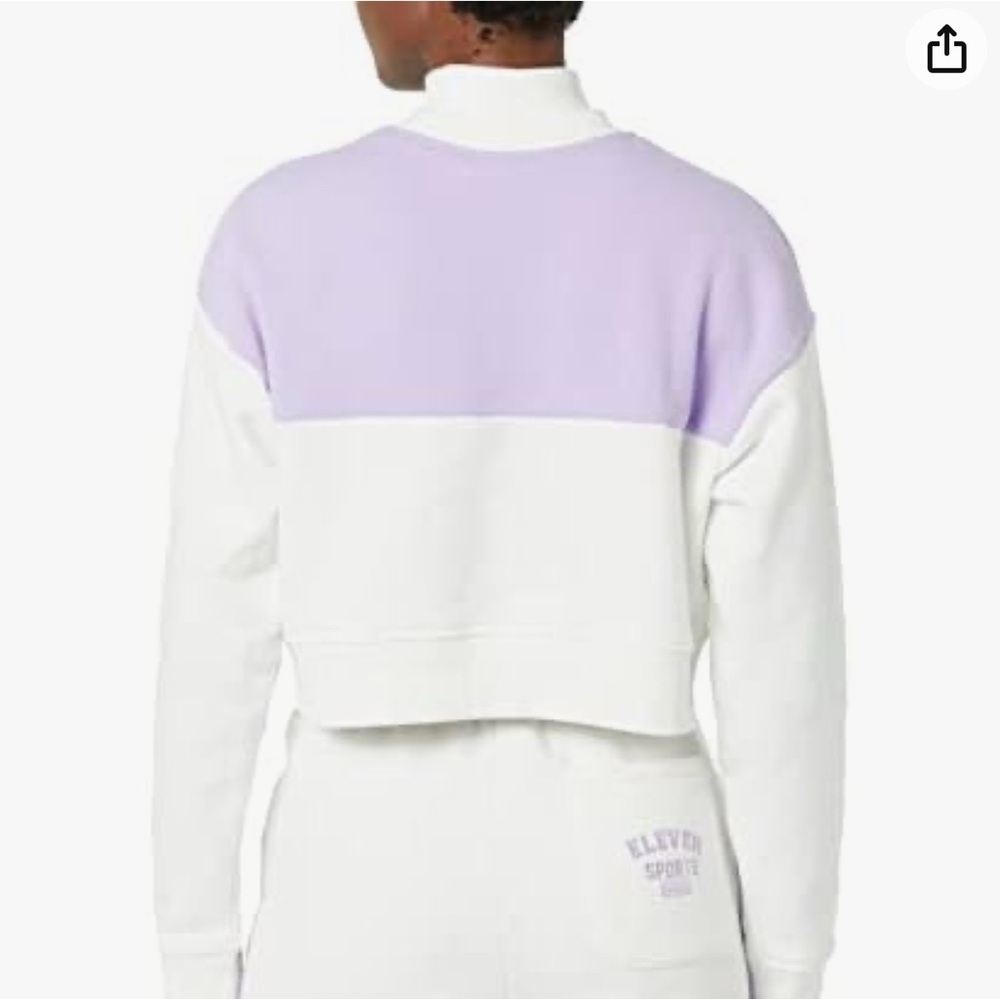 ELEVEN - Venus Williams Collegiate Crop Tennis Sweatshirt Liquid Lilac  XS.  NWT - Picture 2 of 12